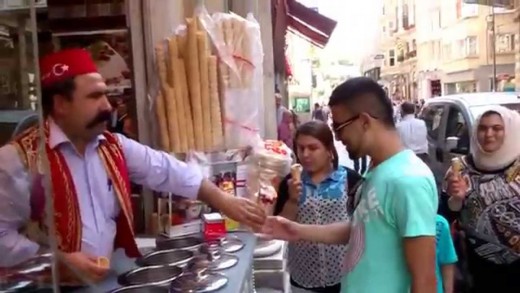 This Turkish ice cream guy really knows what hes doing